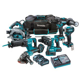 Makita Tools - 6 Piece Brushless Combo Kit - HP001G TD001G GA005G JR001G HR001G HS003G 2x BL4040 DC40RA  & TOOL BAG (832367-6) | DK0115G603